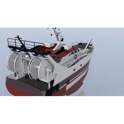 Chalutier Hauturier breton de 21,50 m - Echelle : 1/25 - Fichiers STL