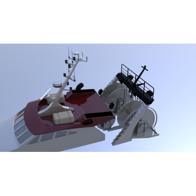 Chalutier Hauturier breton de 21,50 m - Echelle : 1/25 - Fichiers STL